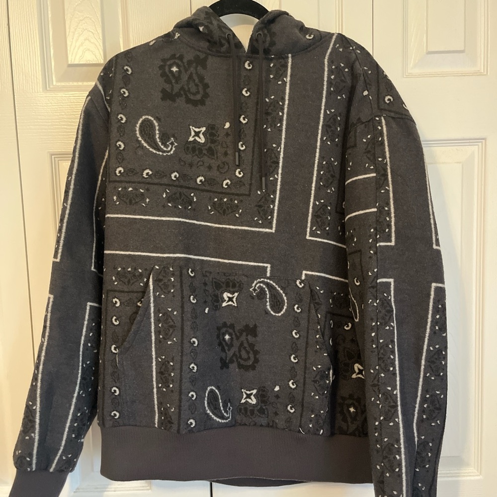 Zara Charcoal Patterned Hoodie
